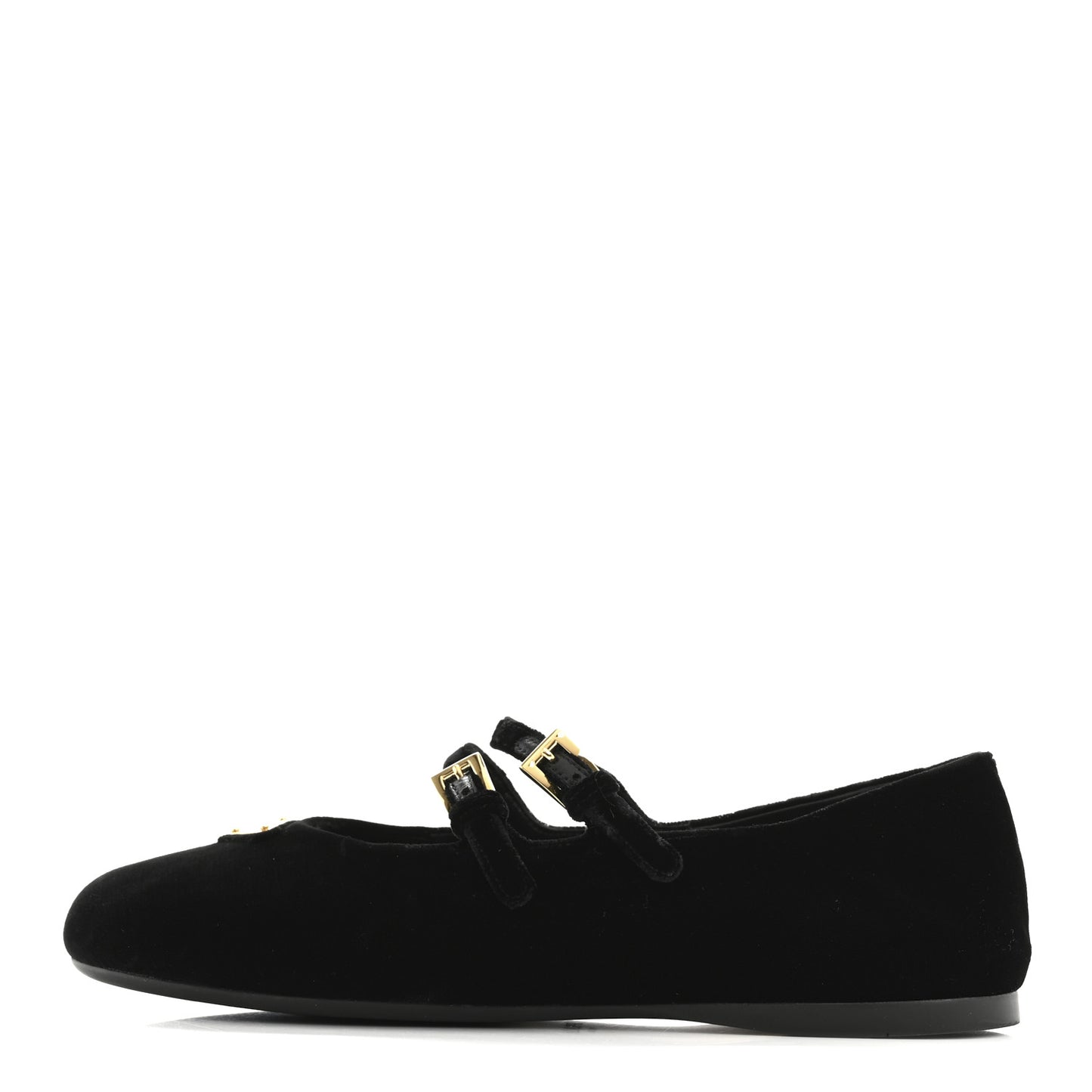 Velvet Ballerina Flats 38 Black