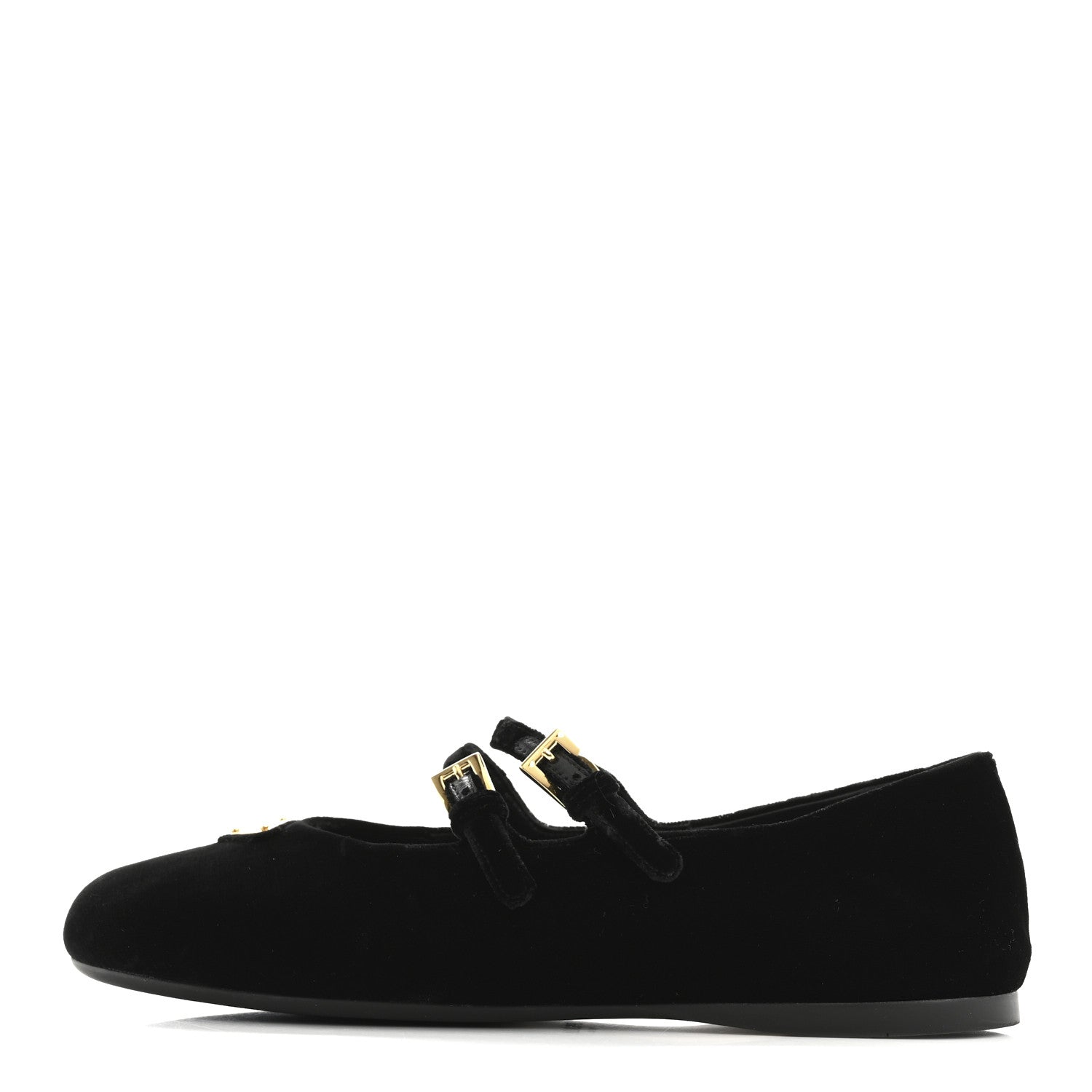 Prada Velvet Ballerina Flats 38 Black 1 of 9