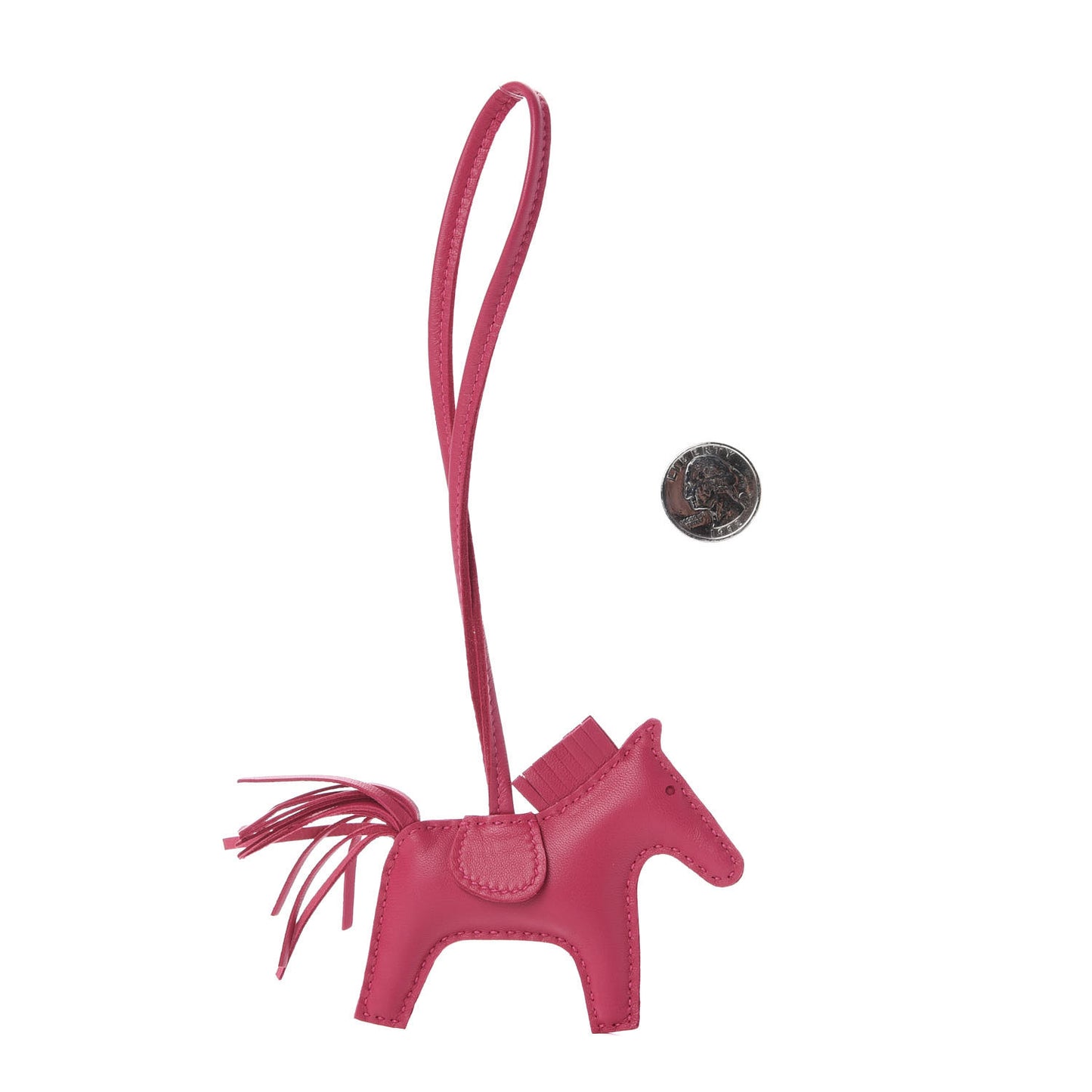 Milo Lambskin Grigri Rodeo Horse Bag Charm PM Rose Mexico