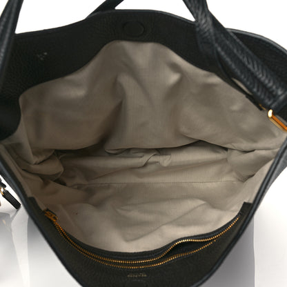 Tom Ford Pebbled Calfskin Small Alix Padlock Zip Hobo Bag Black 6 of 10