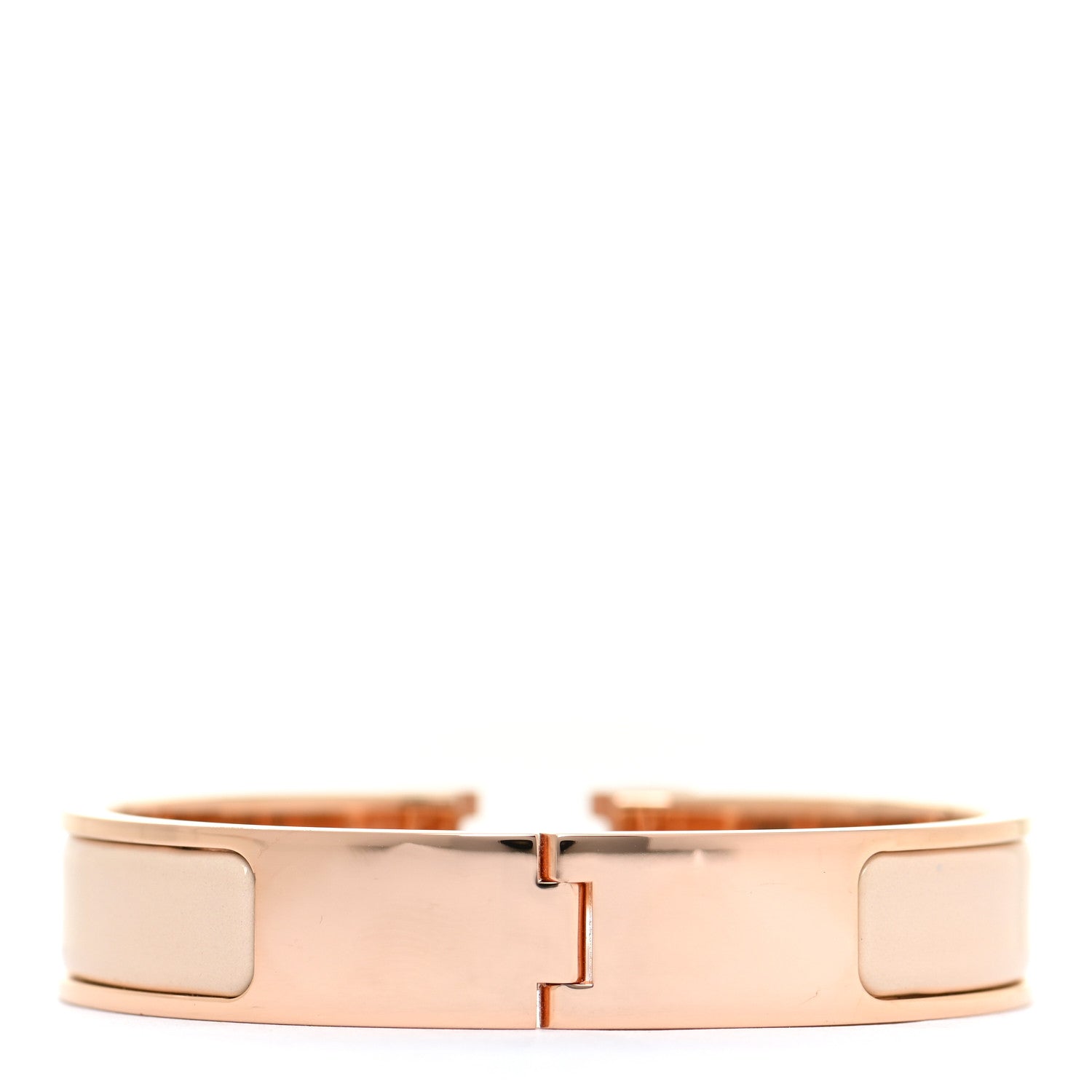 Hermes Enamel Narrow Clic Clac H Bracelet PM Beige Nacre 3 of 6