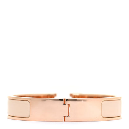 Hermes Enamel Narrow Clic Clac H Bracelet PM Beige Nacre 3 of 6