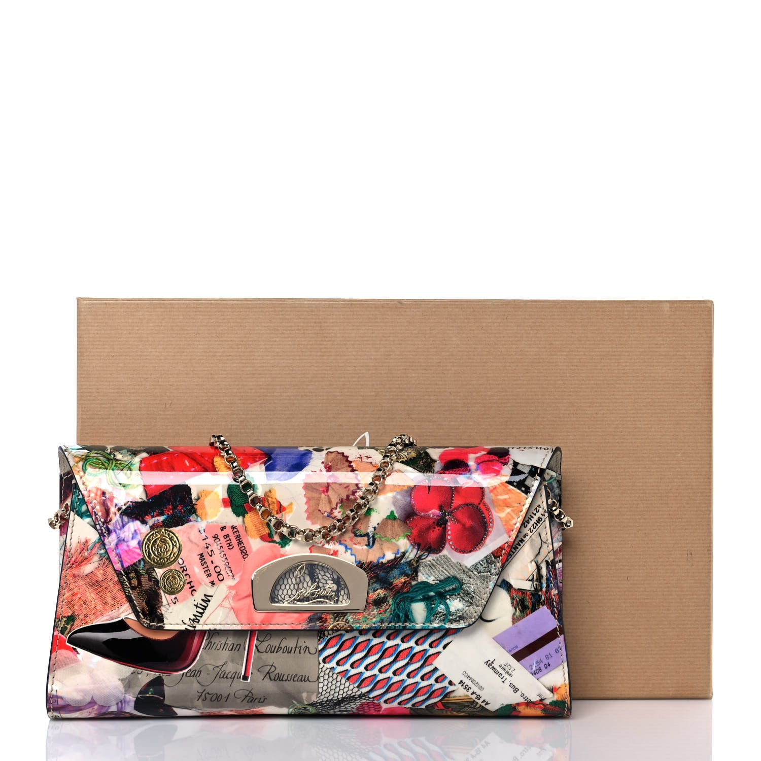 Christian Louboutin Patent Trash Printed Vero Dodat Clutch Multicolor 8 of 8