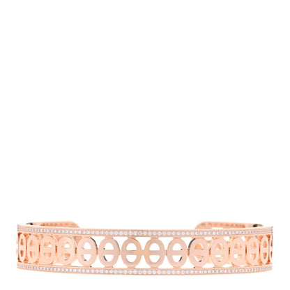 Hermes 18K Rose Gold Diamond PM Chaine d'Ancre Divine Cuff Bracelet LG 1 of 4