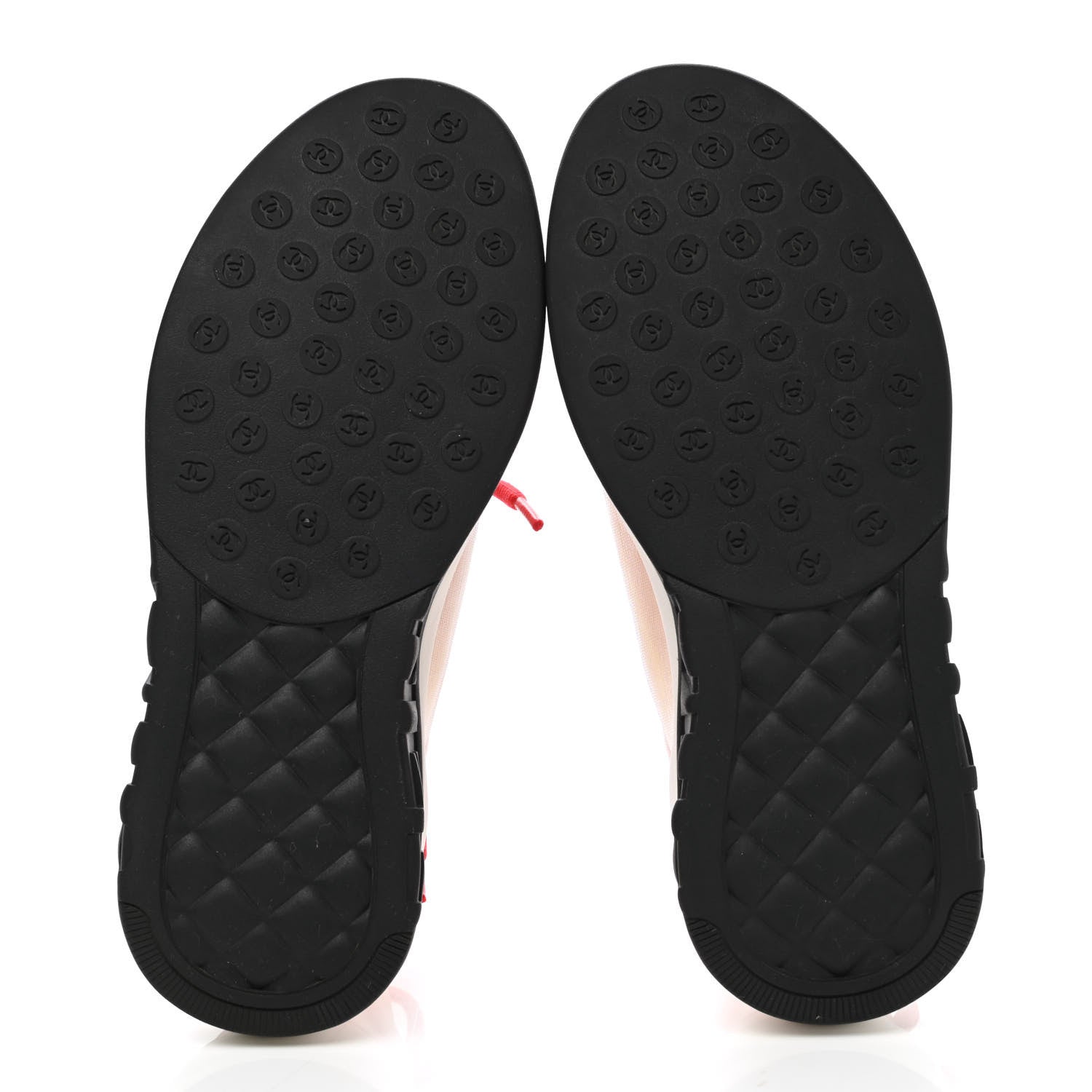 Chanel Mesh Lycra Womens CC Sneakers 36 White Red 5 of 7