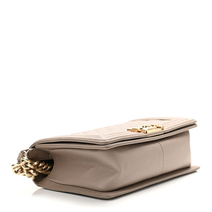 Chanel Caviar Quilted Medium Boy Flap Beige 3 of 9