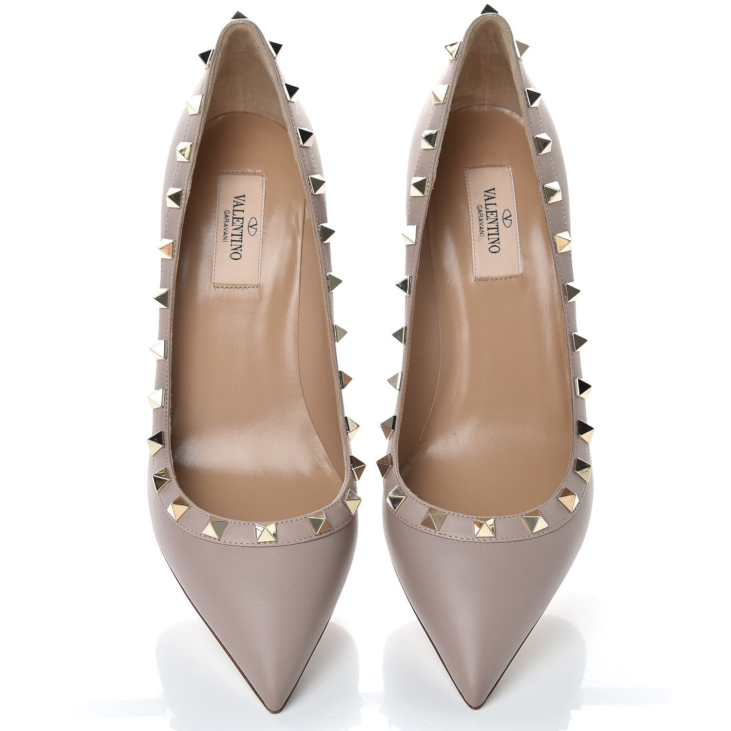 Valentino Garavani Calfskin Rockstud 85mm Pumps 39 Poudre 5 of 10