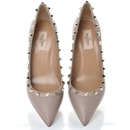 Valentino Garavani Calfskin Rockstud 85mm Pumps 39 Poudre 5 of 10