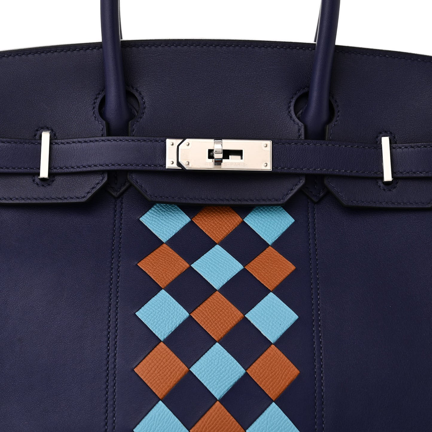 Swift Epsom Tressage Birkin 30 Bleu Encre Bleu Du Nord Gold