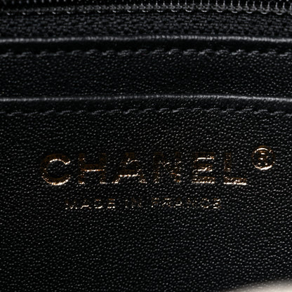 Chanel Lambskin Quilted Mini Rectangular Flap Black White 6 of 11