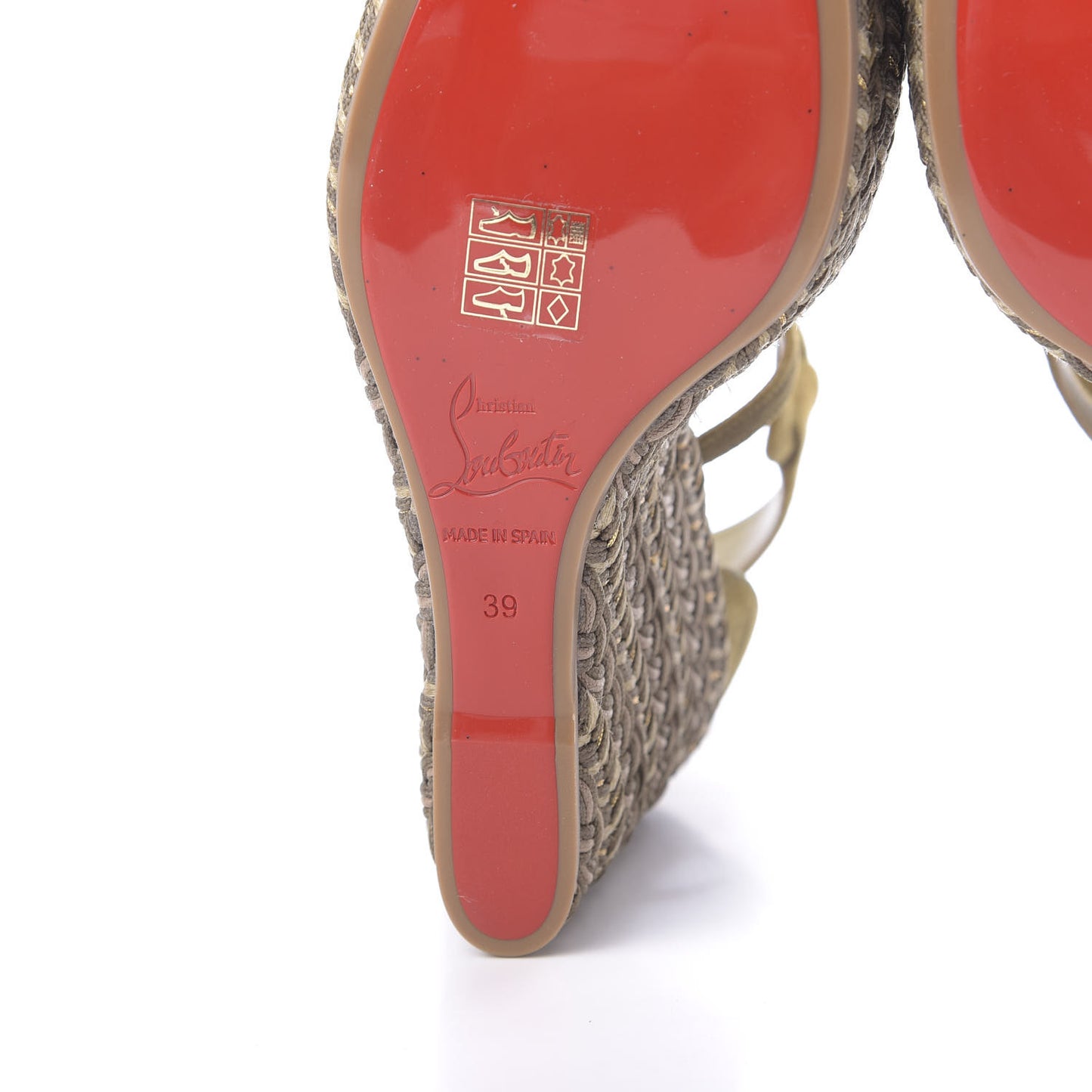 Tresse Veau Velours Bodrum 110 Wedge Sandals 39 Green Tea