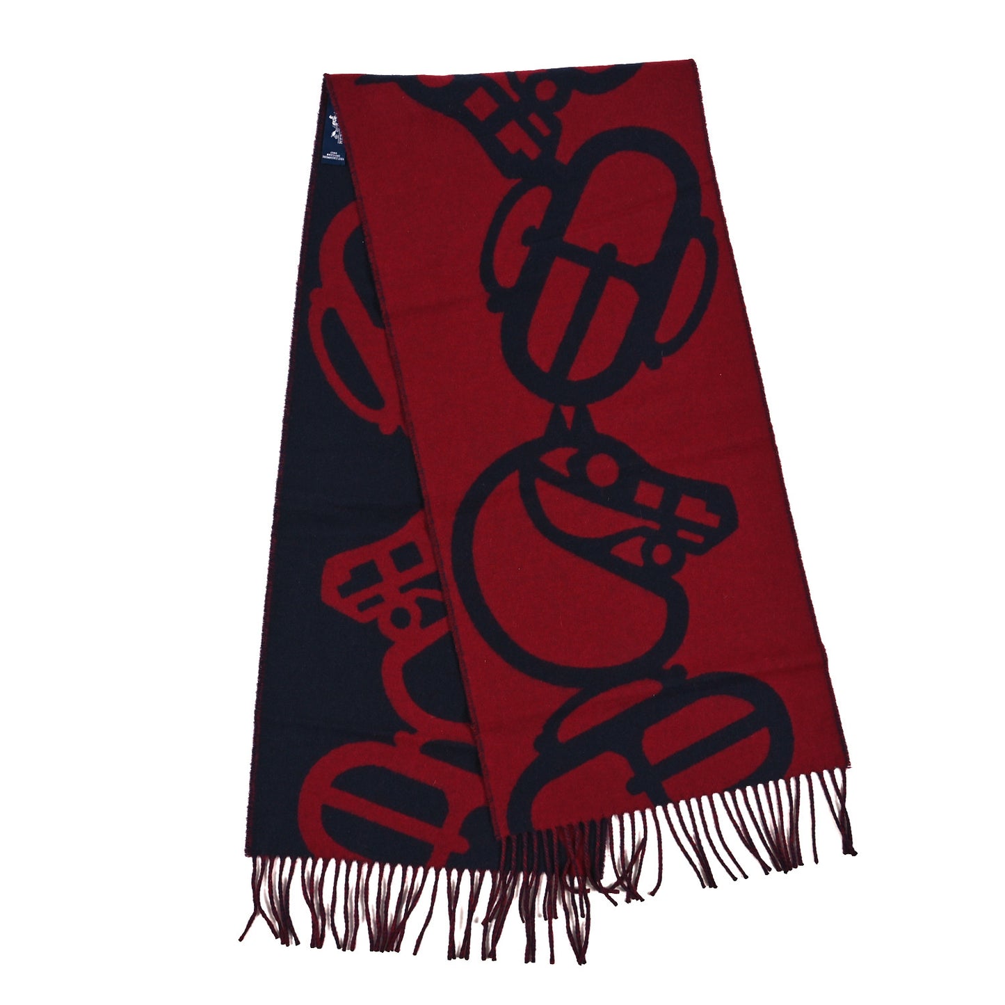 Cashmere Boucles et Camails Muffler Marine Bordeaux