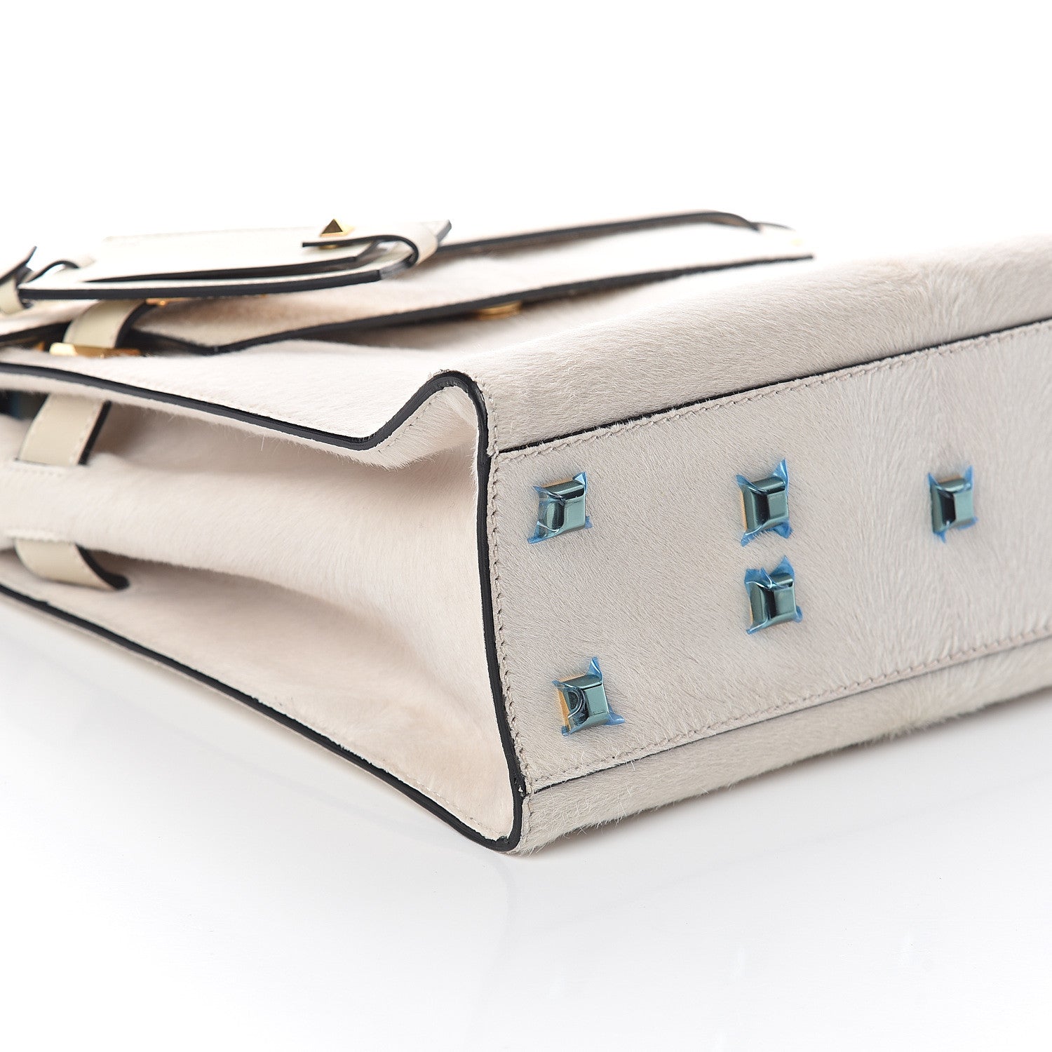 Valentino Garavani Calf Hair My Rockstud Frame Bag Light Ivory 7 of 8