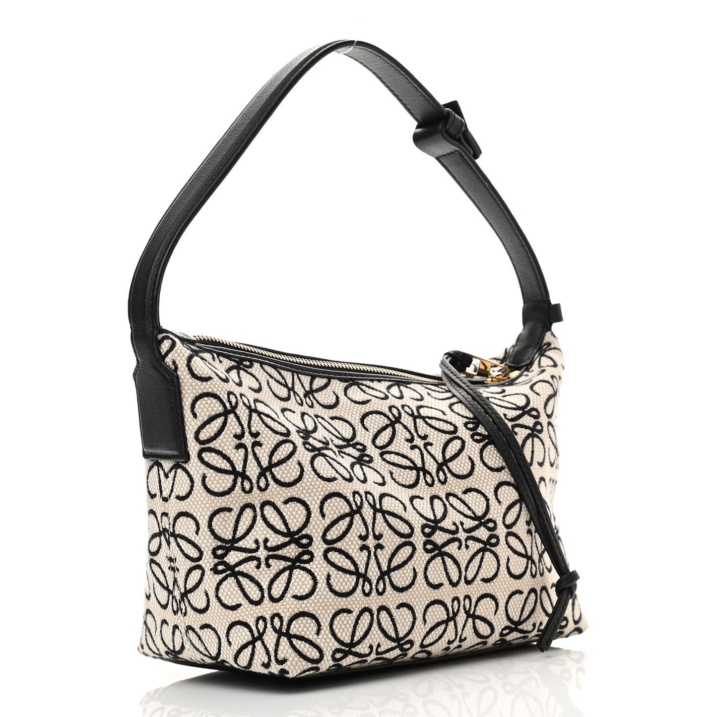 Jacquard Anagram Calfskin Small Cubi Bag Ecru Black