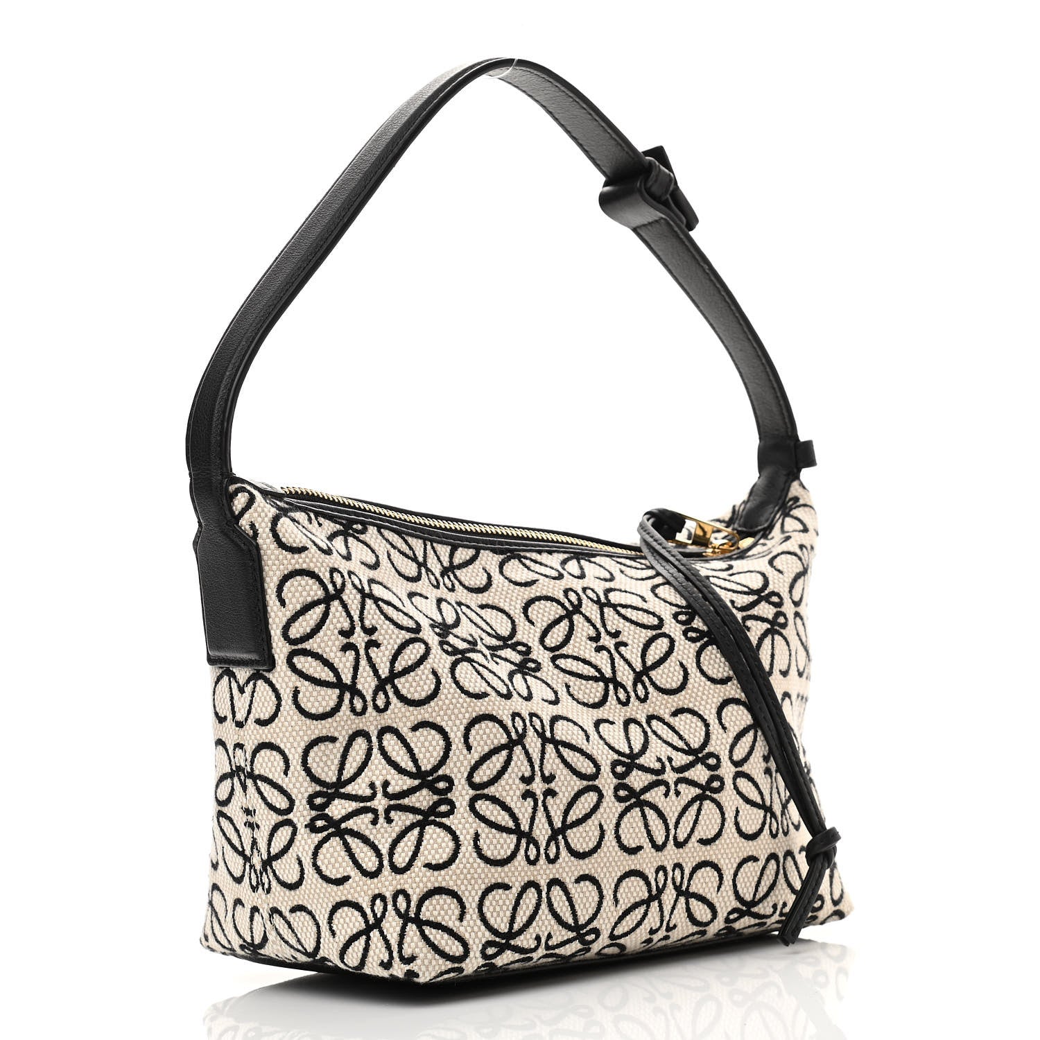 Loewe Jacquard Anagram Calfskin Small Cubi Bag Ecru Black 3 of 11