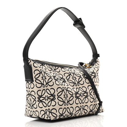 Loewe Jacquard Anagram Calfskin Small Cubi Bag Ecru Black 3 of 11