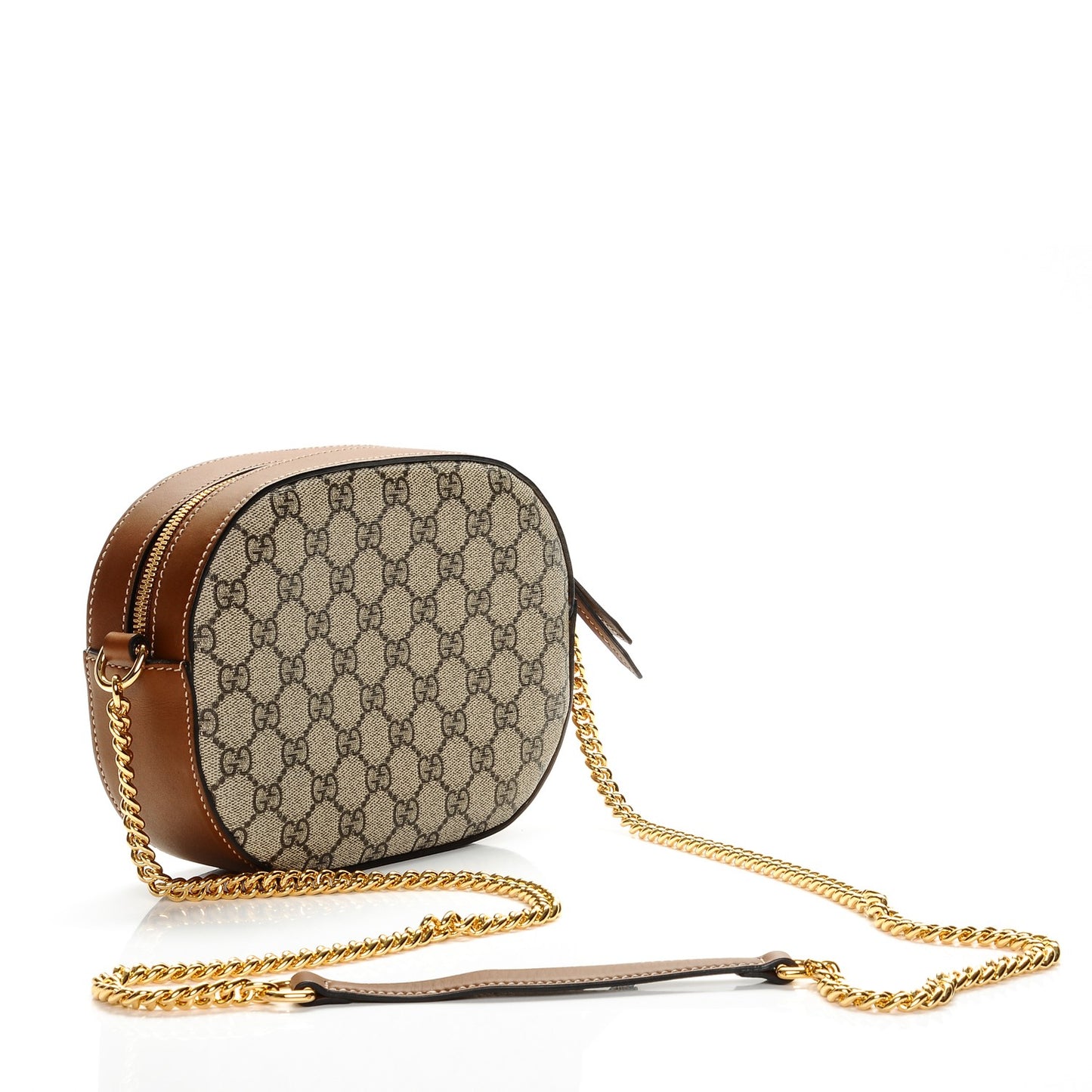 GG Supreme Monogram Floral Embroidered Mini Chain Shoulder Bag Beige Tuscany