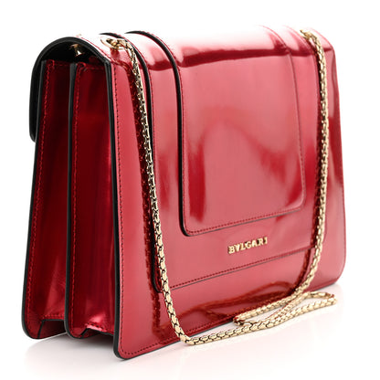 Bulgari Metallic Calfskin Serpenti Forever Shoulder Bag Red 3 of 10