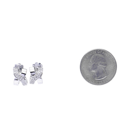 Damiani 18K White Gold Diamond Baci Earrings 2 of 7