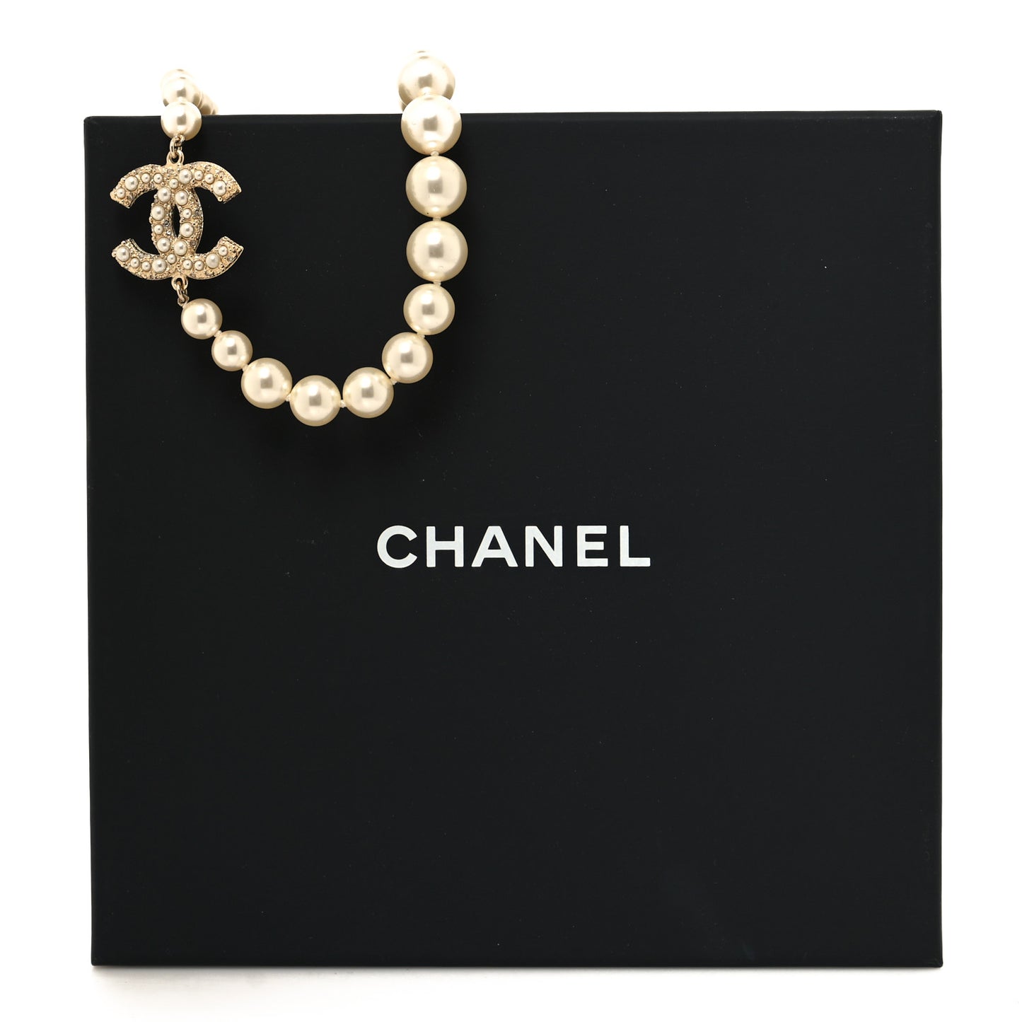 Pearl CC 100th Anniversary Necklace Light Gold