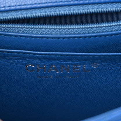 Chanel Caviar Chevron Quilted Mini Square Flap Blue 6 of 10