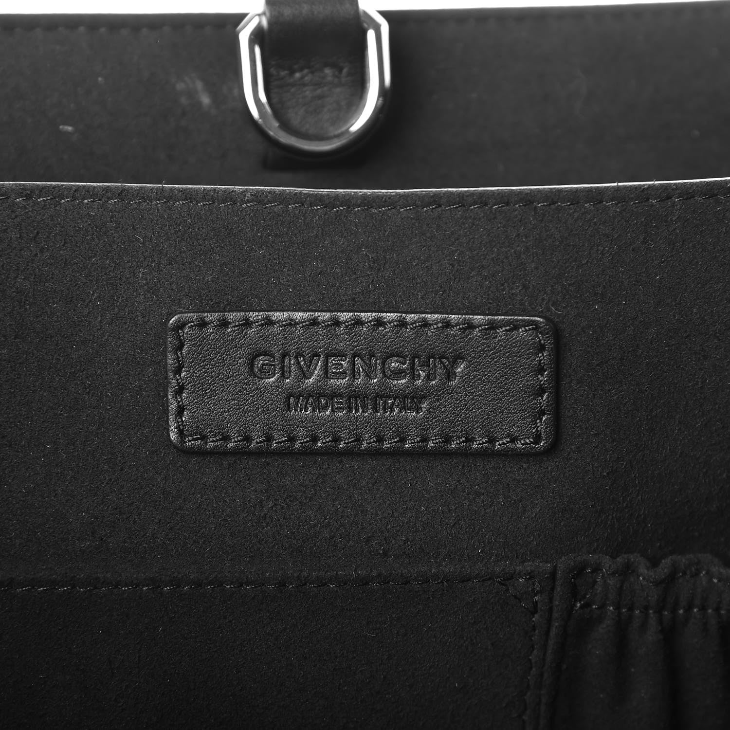 Givenchy Calfskin Crocodile Embossed Medium Shark Lock Satchel Black 9 of 9