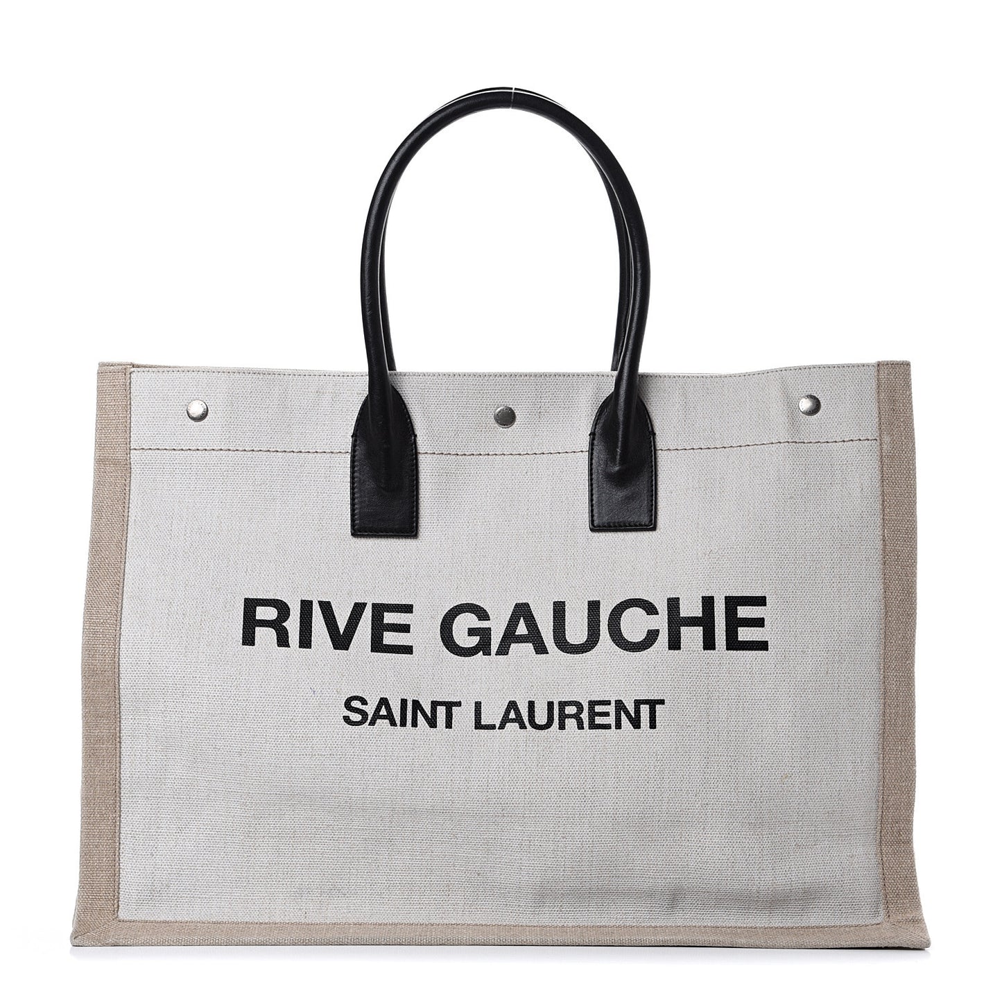 Linen Calfskin Rive Gauche Tote Optic White