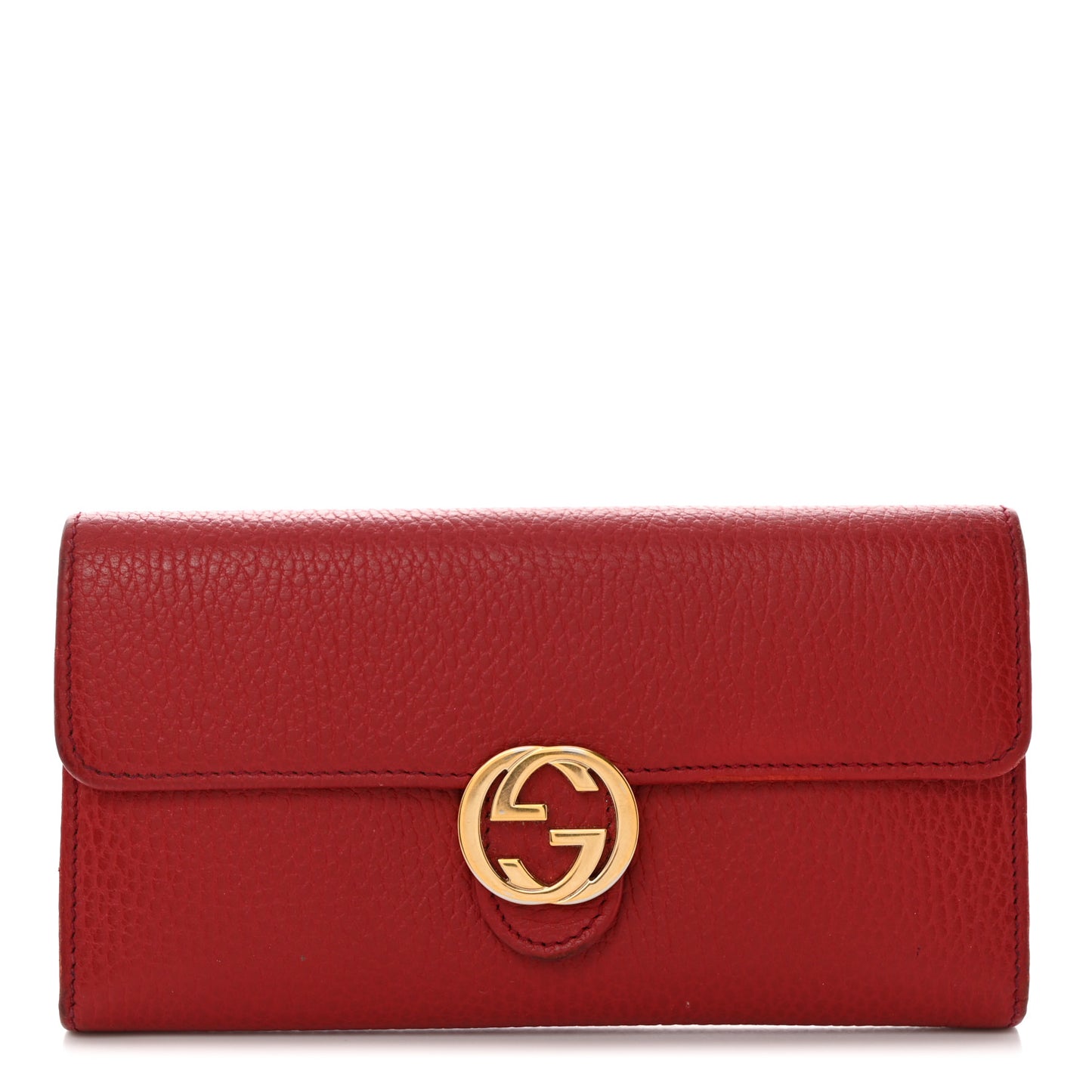 Dollar Calfskin Interlocking G Continental Wallet Red