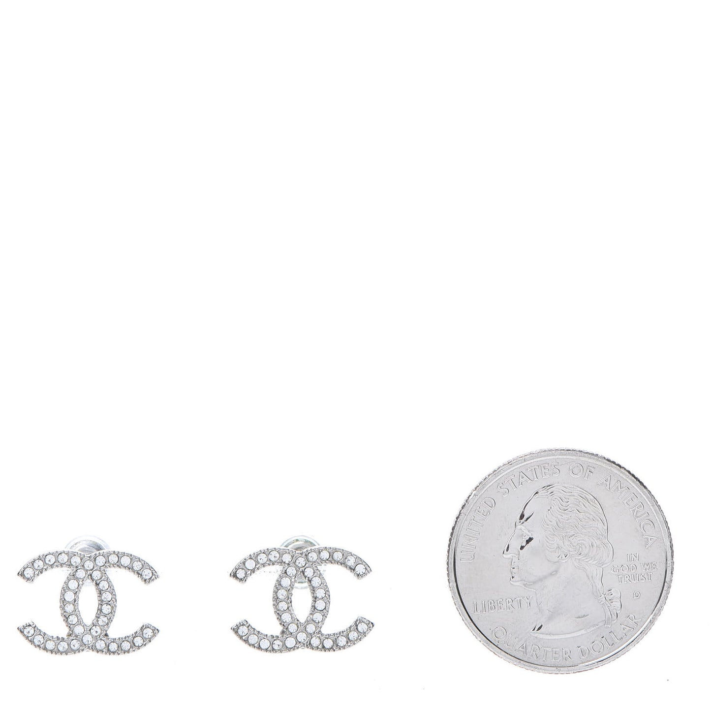 Crystal CC Earrings Silver