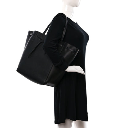 Celine Soft Grained Calfskin Medium Belt Cabas Phantom Black 2 of 9