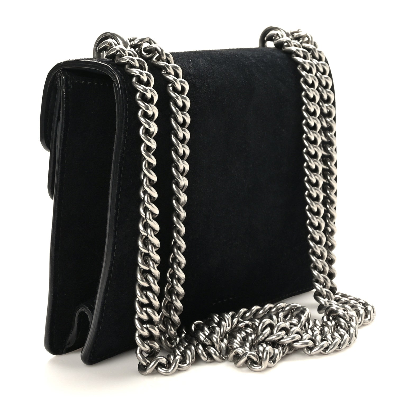 Gucci Suede Mini Dionysus Shoulder Bag Black 2 of 9