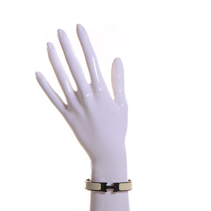 Hermes Enamel Narrow Clic H Bracelet PM Craie 2 of 5