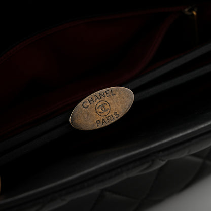 Chanel Aged Calfskin Large Just Mademoiselle Bowling Bag Black 24 of 27