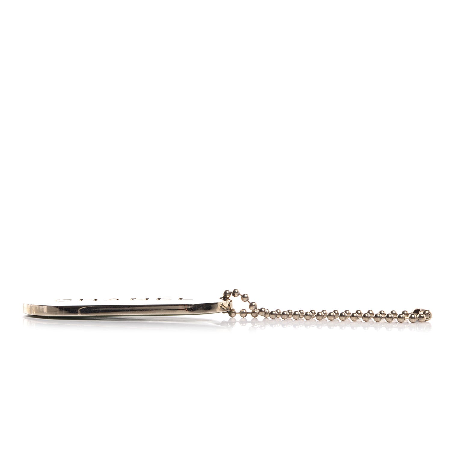 Chanel Stripe Dog Tag Key Ring Turquoise 4 of 4