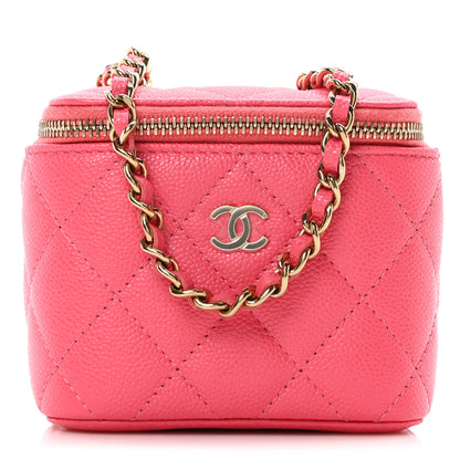 Chanel Caviar Quilted Mini Vanity Case With Chain Pink 1 of 10