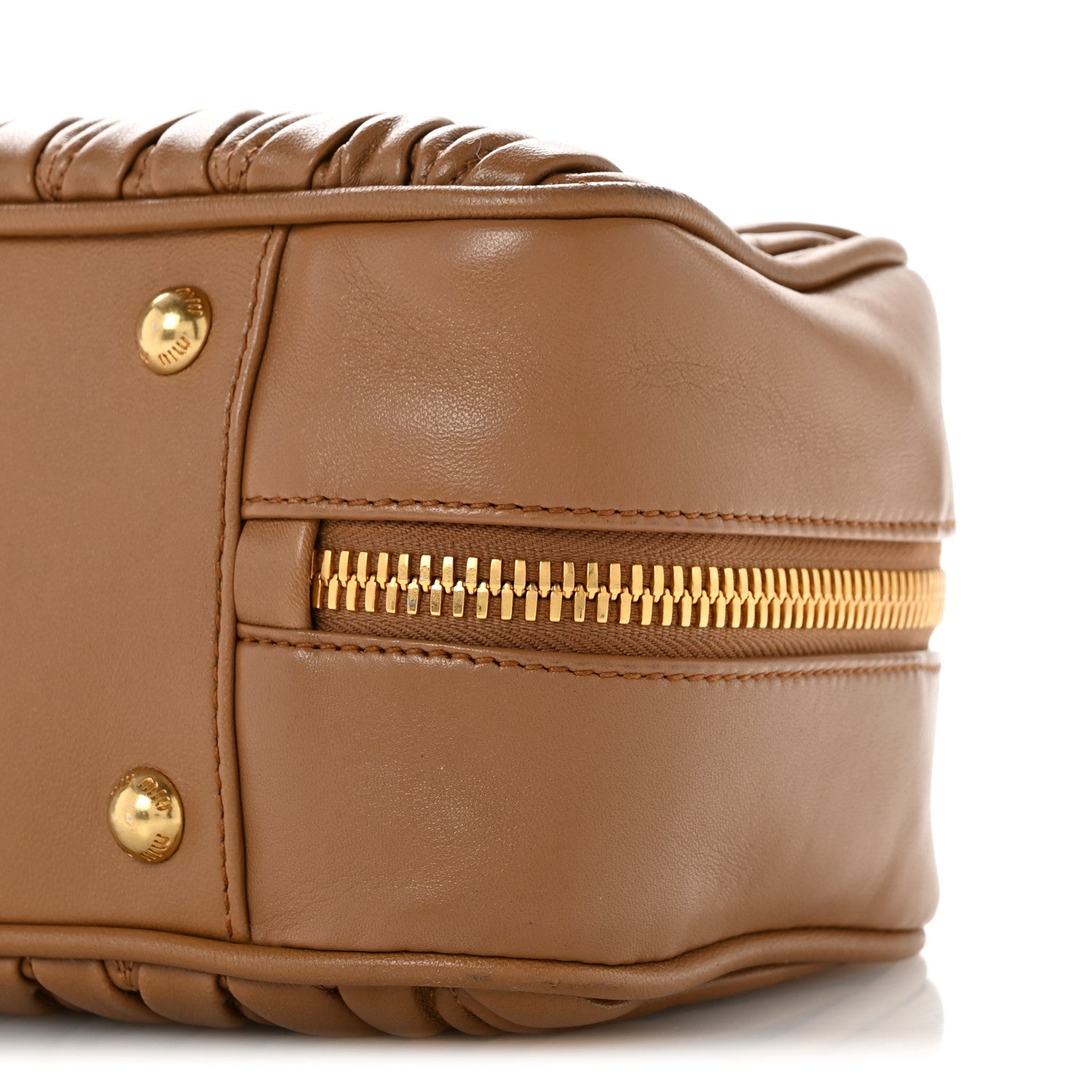 Miu Miu Nappa Matelasse Large Arcadie Top Handle Bag Caramel Caramel 11 of 11