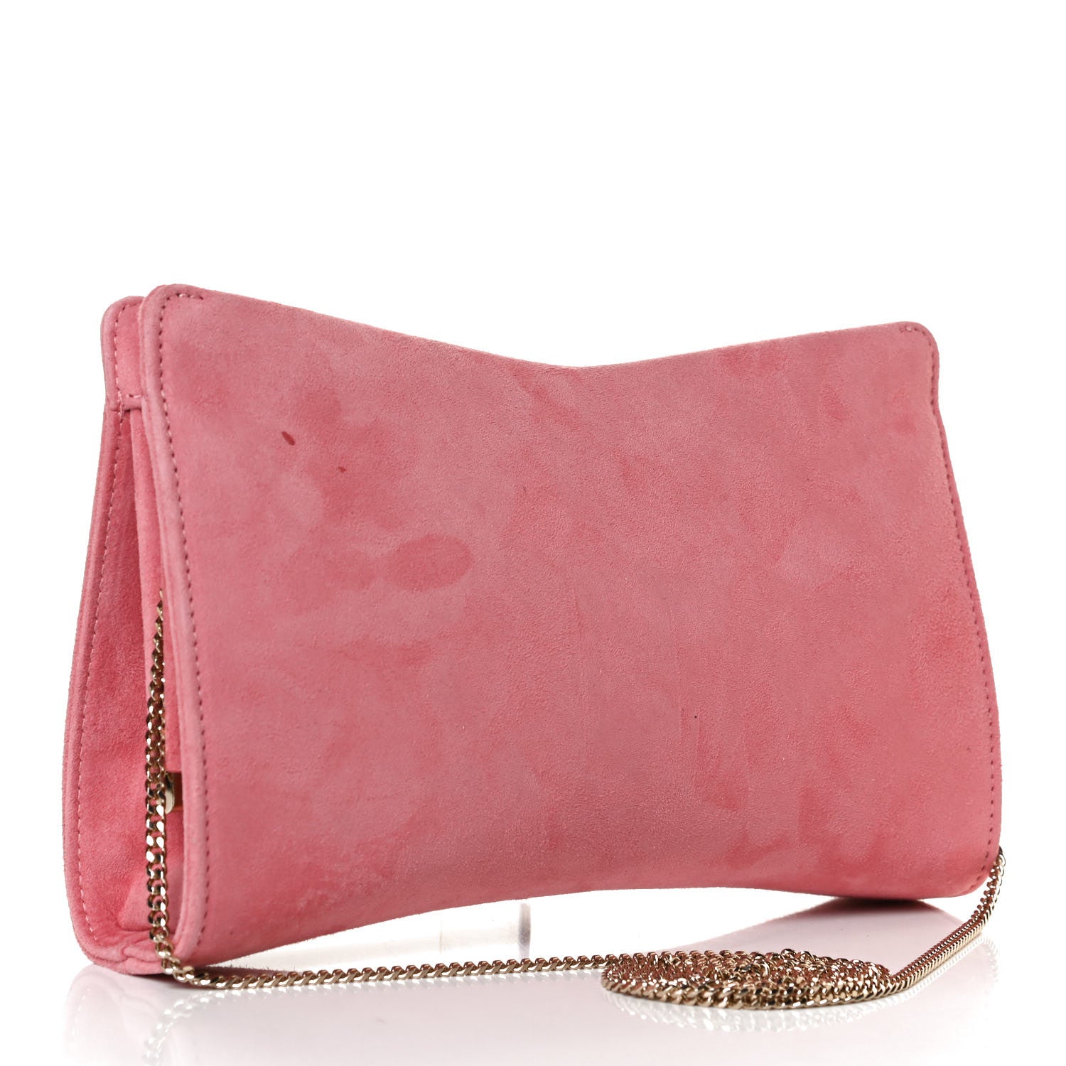 Jimmy Choo Suede Crystal Embellished Venus Clutch Pink 2 of 13