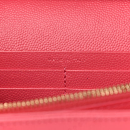 Saint Laurent Grain De Poudre Matelasse Chevron Monogram Chain Wallet Rose Clair 7 of 12
