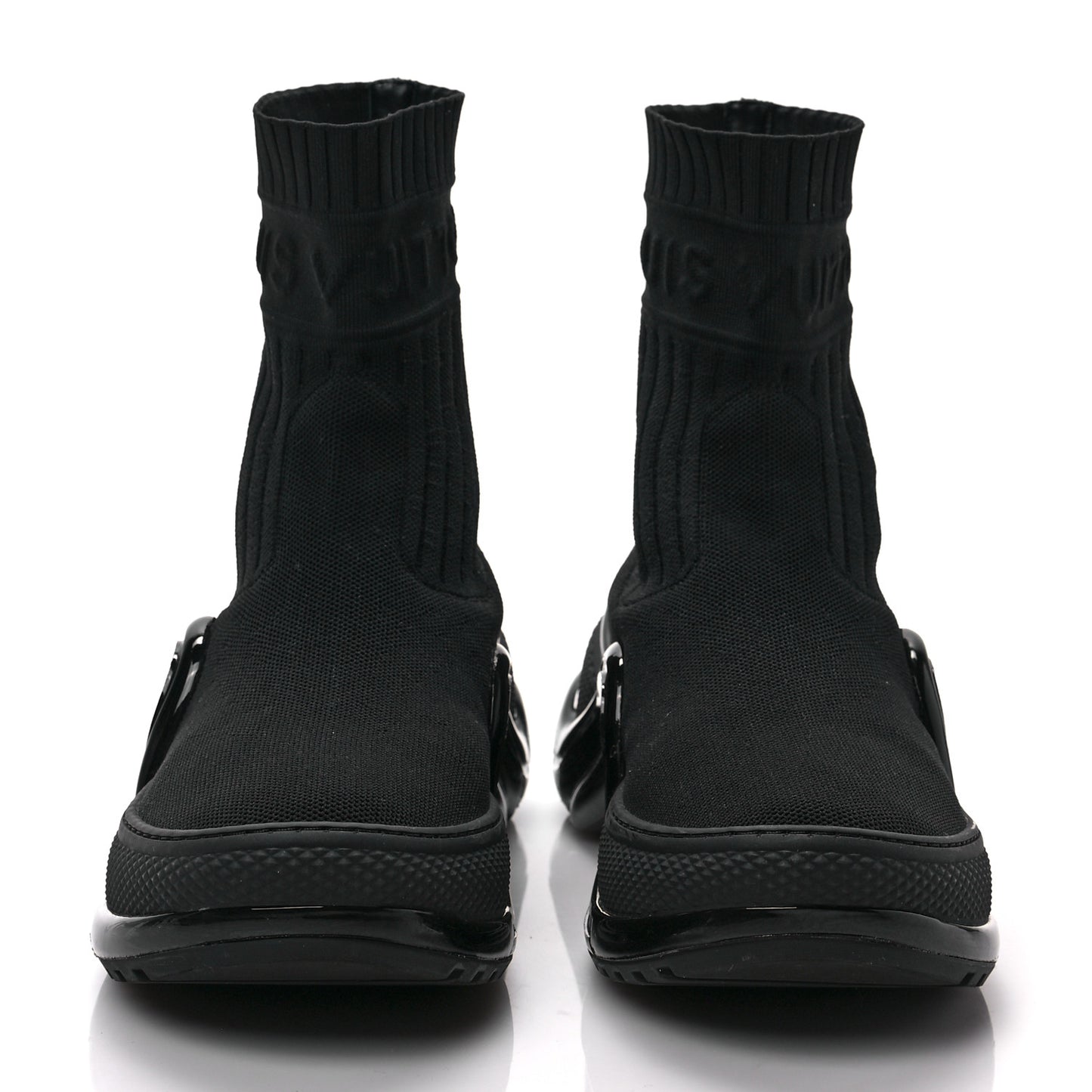 Stretch Textile Patent LV Archlight Sneaker Boots 38 Black