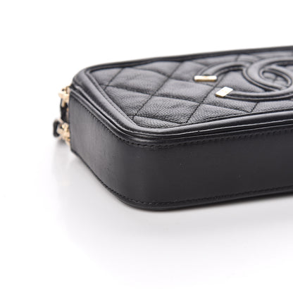 Chanel Caviar Quilted CC Filigree Clutch With Chain Black 11 of 13
