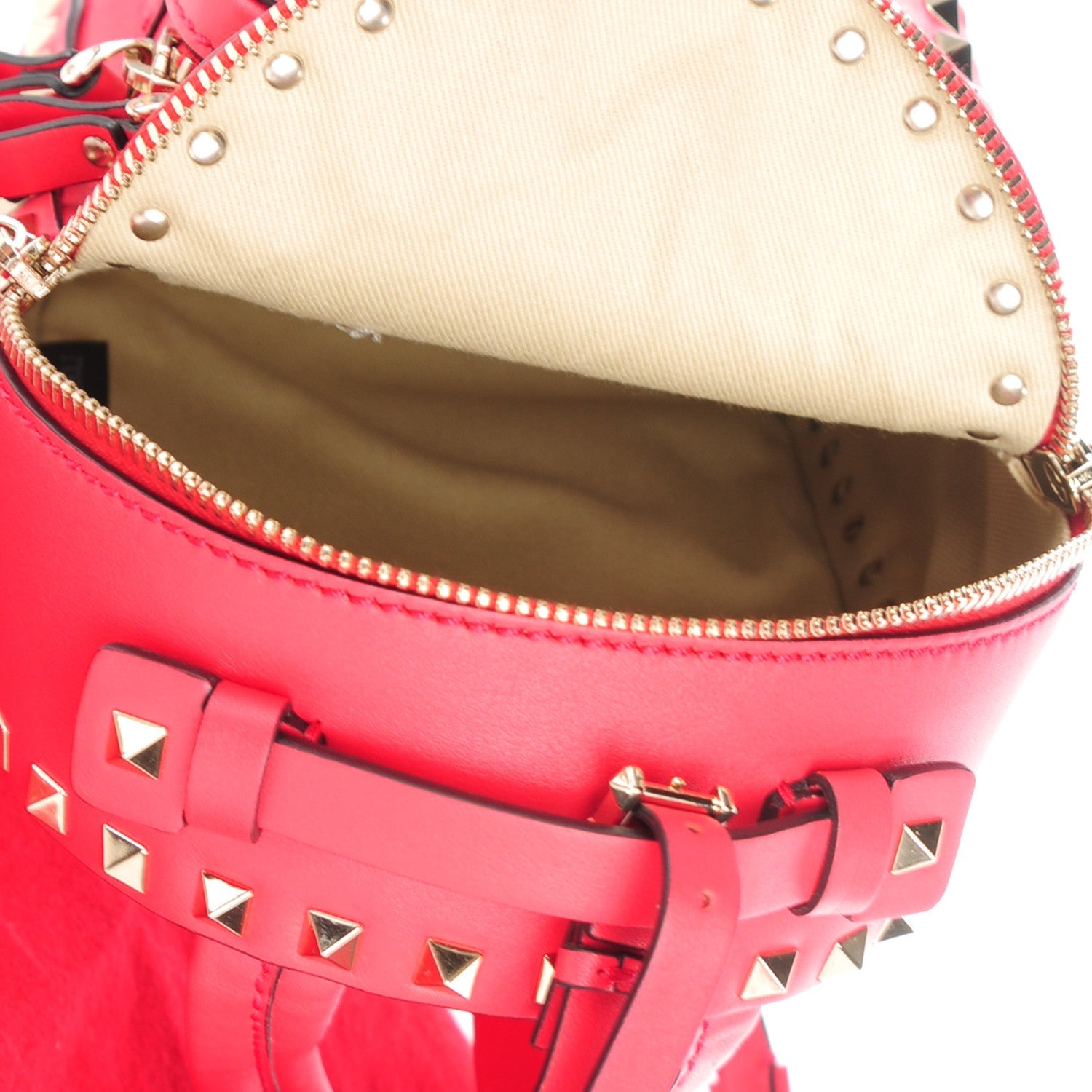 Valentino Garavani Calfskin Mini Rockstud Backpack Deep Fuxia 5 of 7