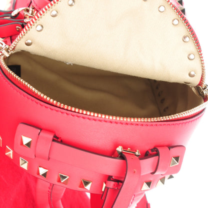 Valentino Garavani Calfskin Mini Rockstud Backpack Deep Fuxia 5 of 7