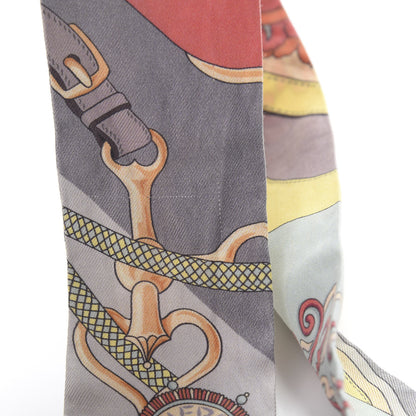 Hermes Silk Festival des Amazones Twilly Gris Jaune Corail 8 of 8