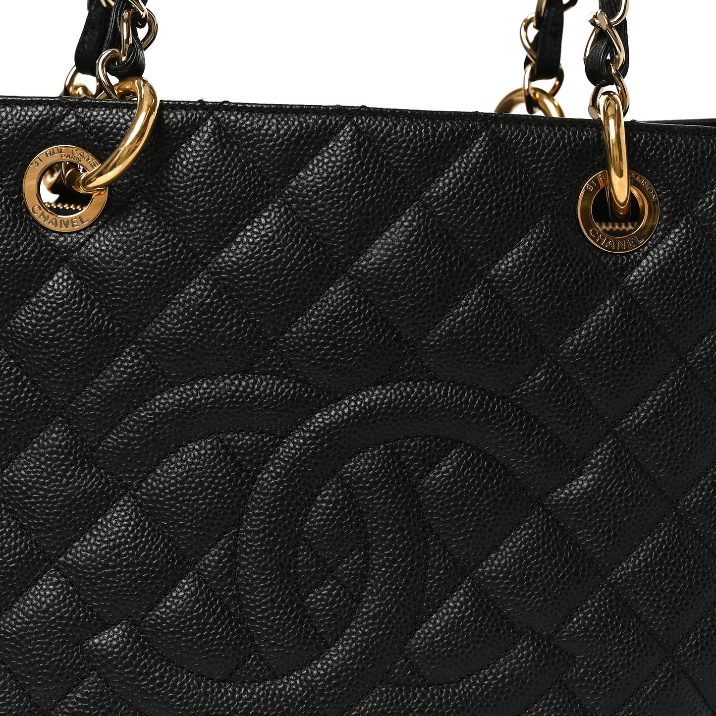 Caviar Quilted XL Grand Shopping Tote GST Black