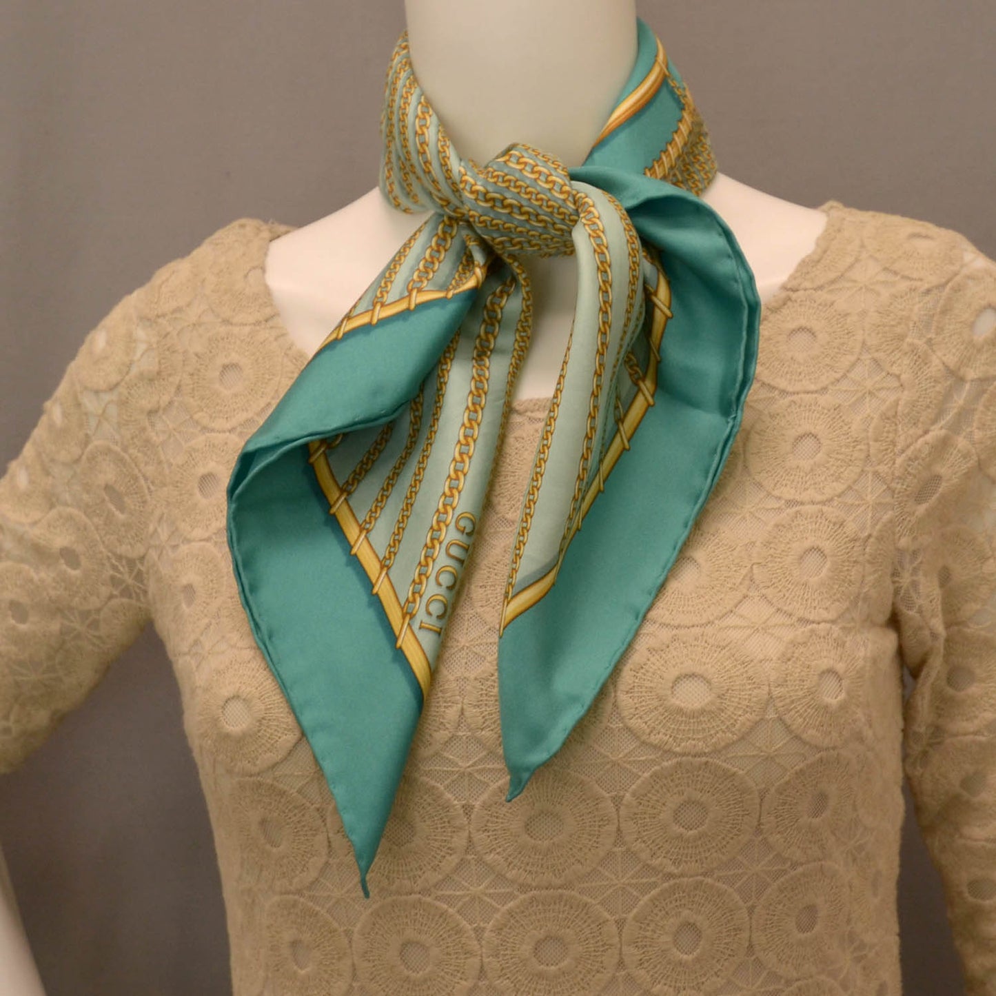 Silk GG Chain Scarf