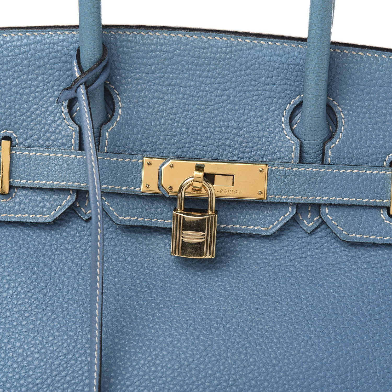 Hermes Taurillon Clemence Birkin 30 Blue Jean 10 of 10