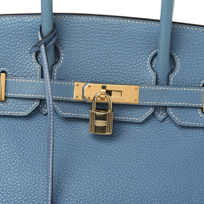 Hermes Taurillon Clemence Birkin 30 Blue Jean 10 of 10