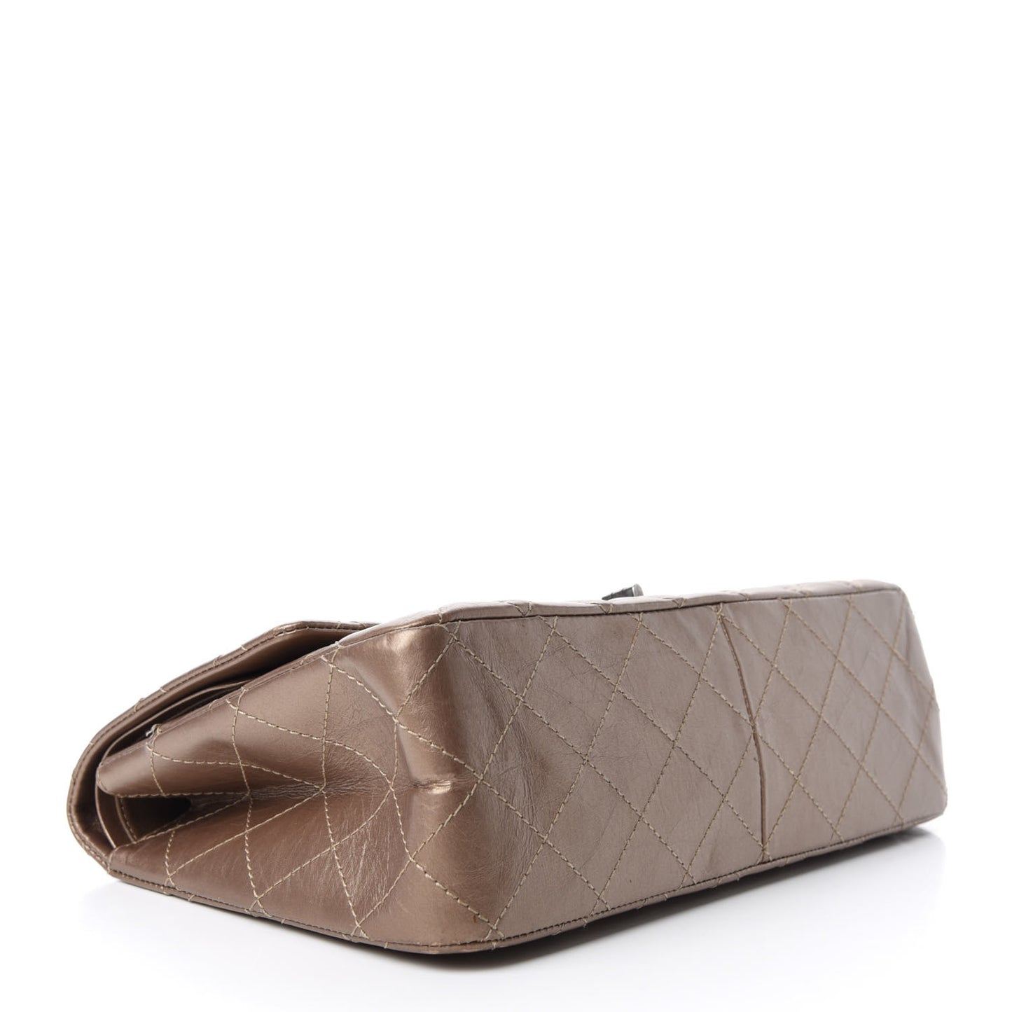 Metallic Aged Calfskin Quilted 2.55 Reissue 227 Flap Dark Gold
