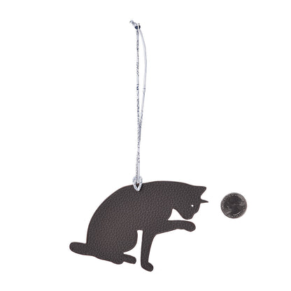Hermes Togo Grain d'H Petit H Cat Bag Charm Plomb Black 2 of 4