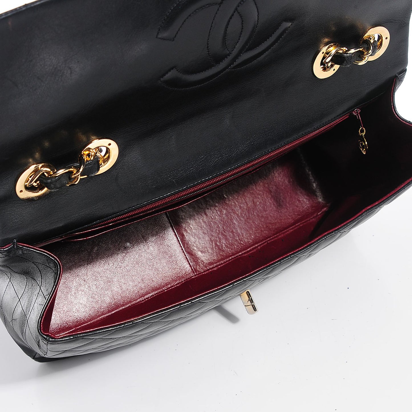 Lambskin Quilted XL Jumbo Flap Black